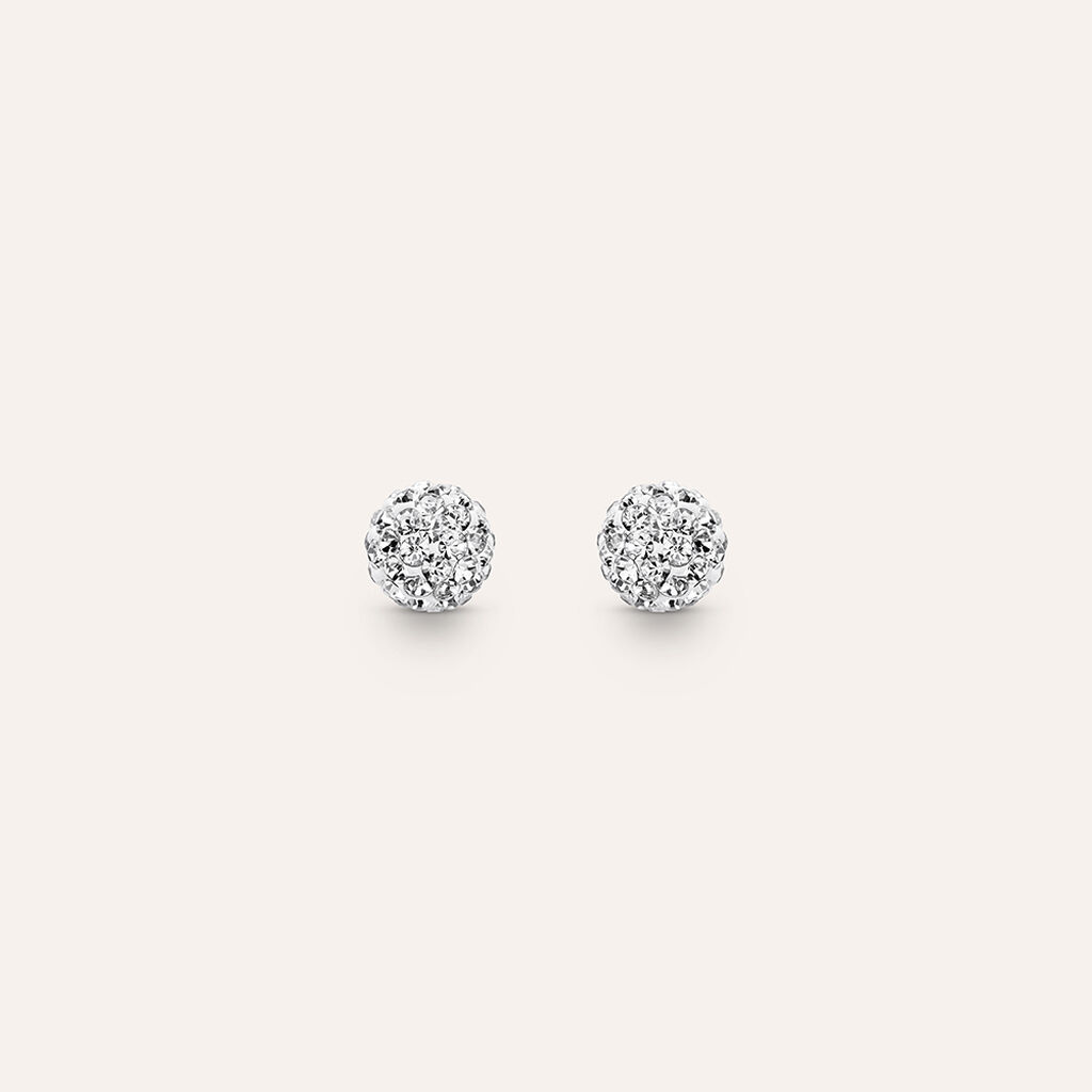 Orecchini Lobo Crystal Gold Oro Bianco Cristallo - Orecchini a Lobo Donna | Stroili