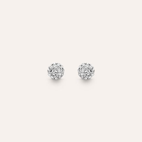 Orecchini Lobo Crystal Gold Oro Bianco Cristallo - Orecchini a Lobo Donna | Stroili