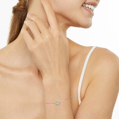 Bracciale quadrifoglio in argento e zirconi verdi - Bracciali Amicizia Donna | Stroili