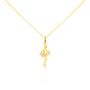 Ciondolo ballerina in oro giallo e zirconi
