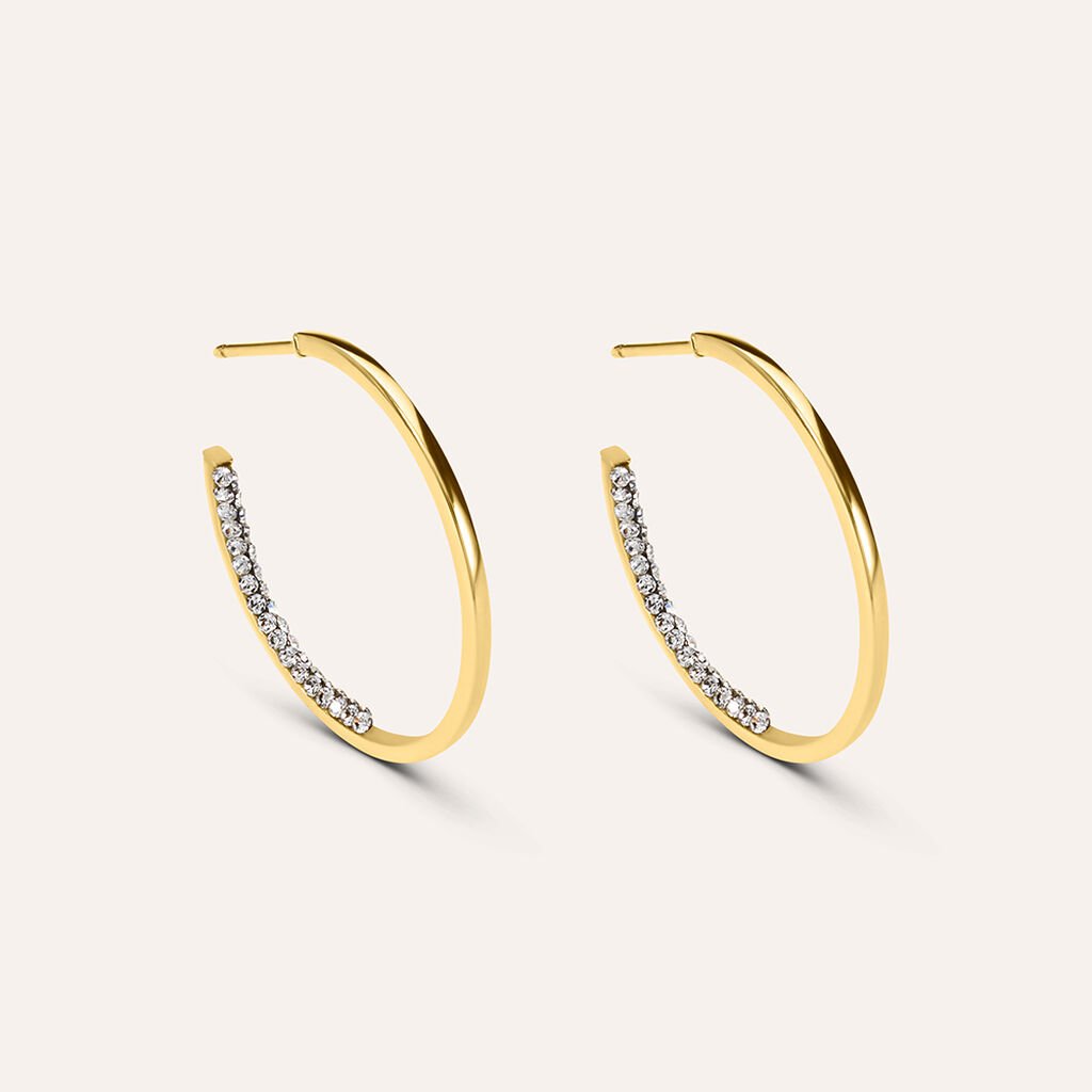 Orecchini A Cerchio Christelle Oro Giallo Cristallo