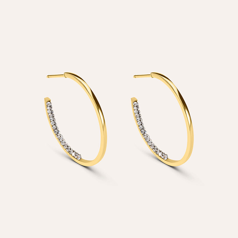 Orecchini A Cerchio Christelle Oro Giallo Cristallo - Orecchini a Cerchio Donna | Stroili