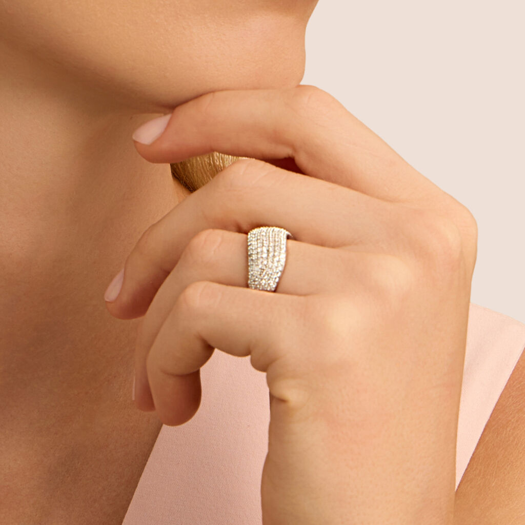 Anello Fascia Silver Shine Argento Rodiato Cubic Zirconia