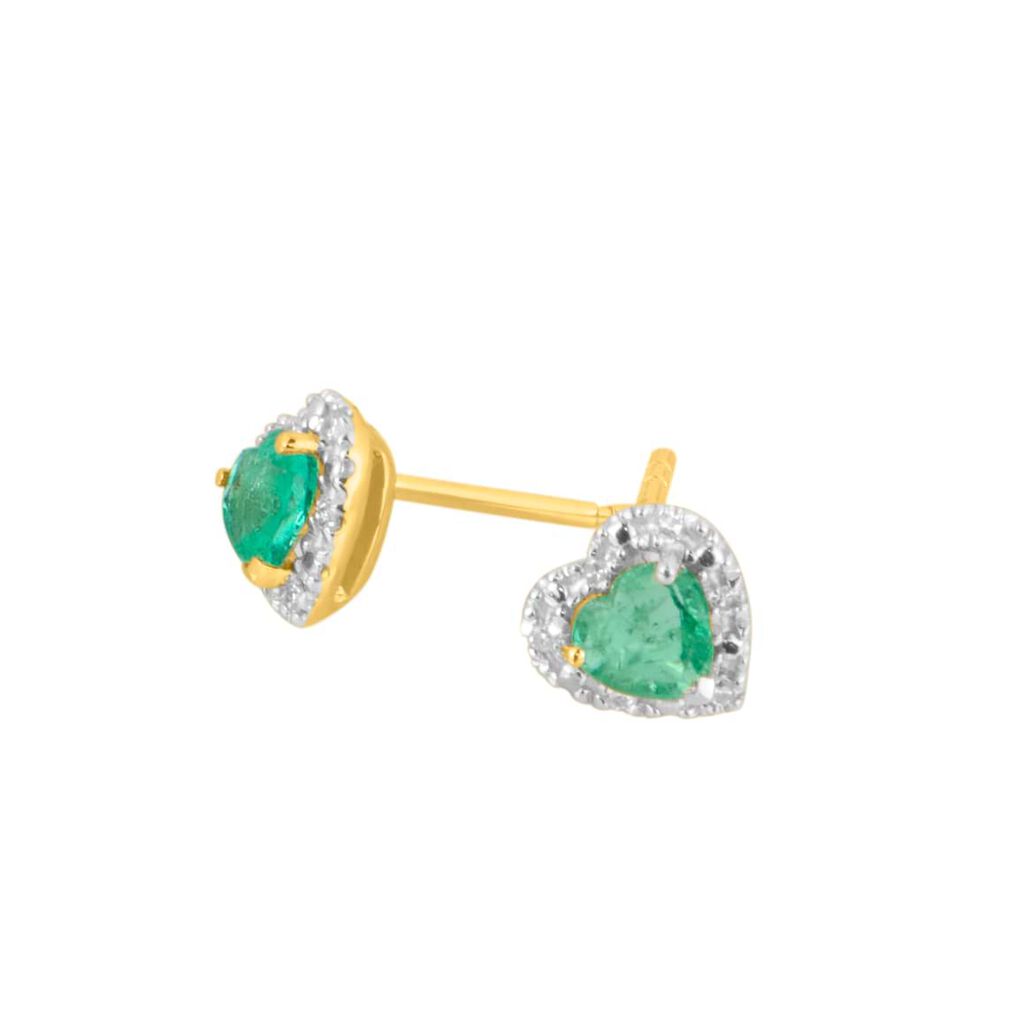Orecchini Lobo Charlotte Oro Giallo Smeraldo Diamante - Orecchini a Lobo Donna | Stroili