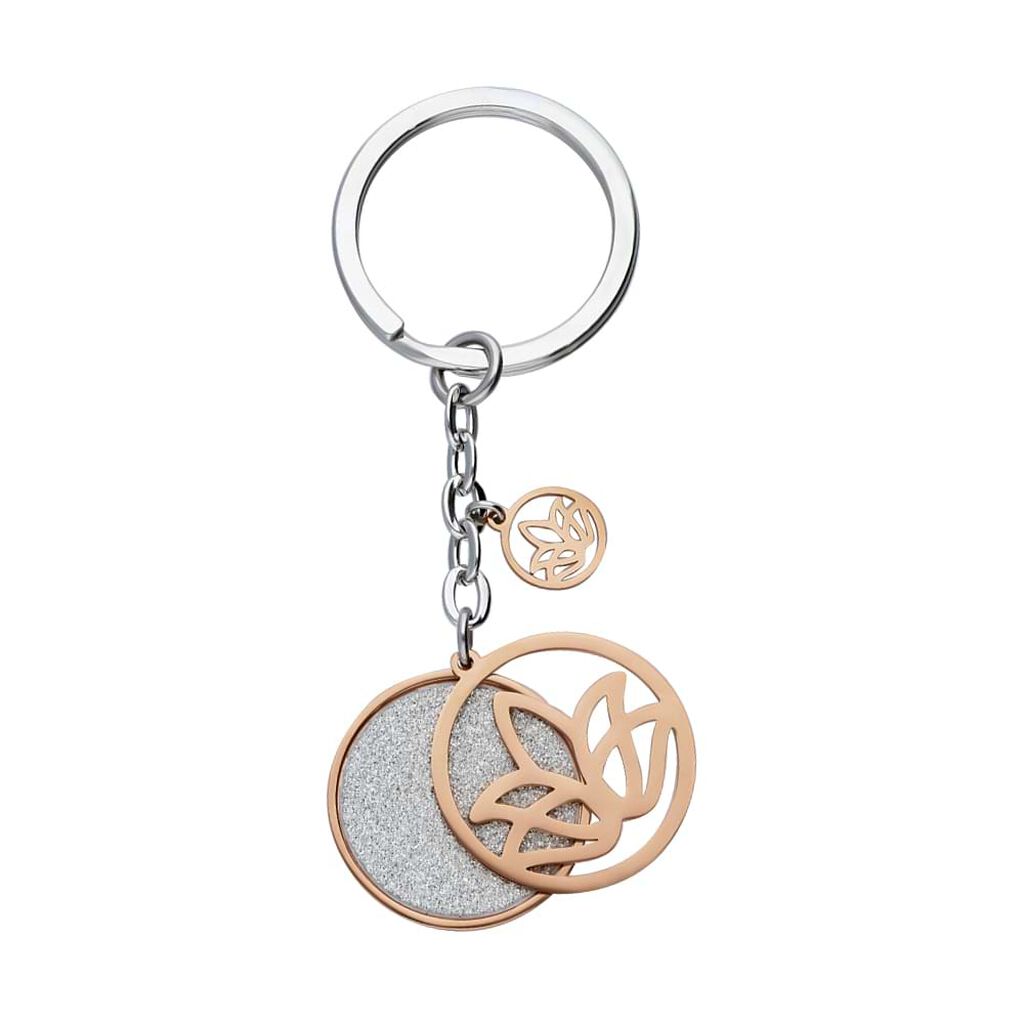 Portachiavi Lady Shine Acciaio Bicolore Bianco / Rosa - Portachiavi Donna | Stroili