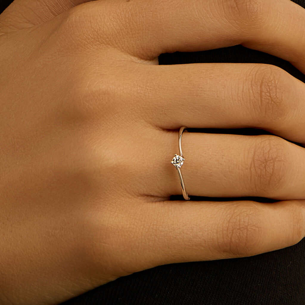 Anello Solitario Firmamenti Oro Bianco Diamante