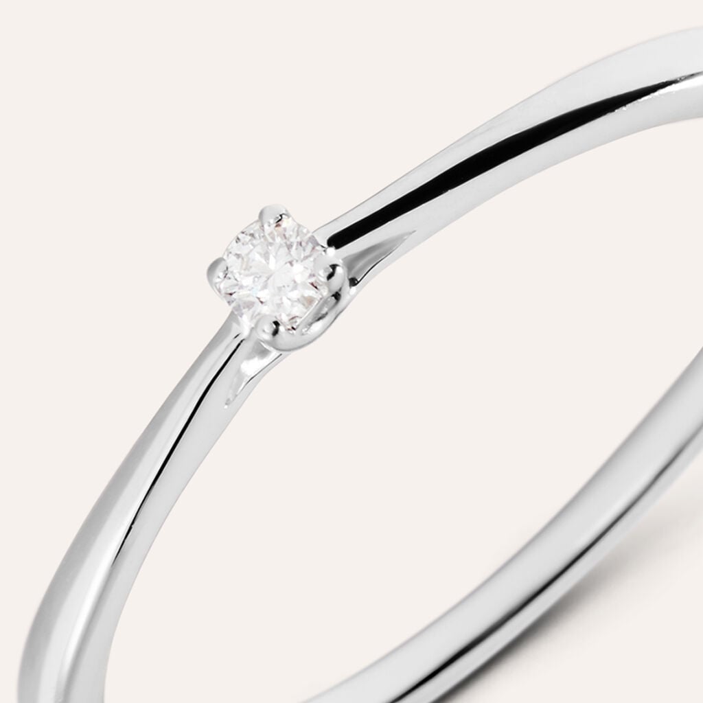 Anello Solitario Grace Oro Bianco Diamante