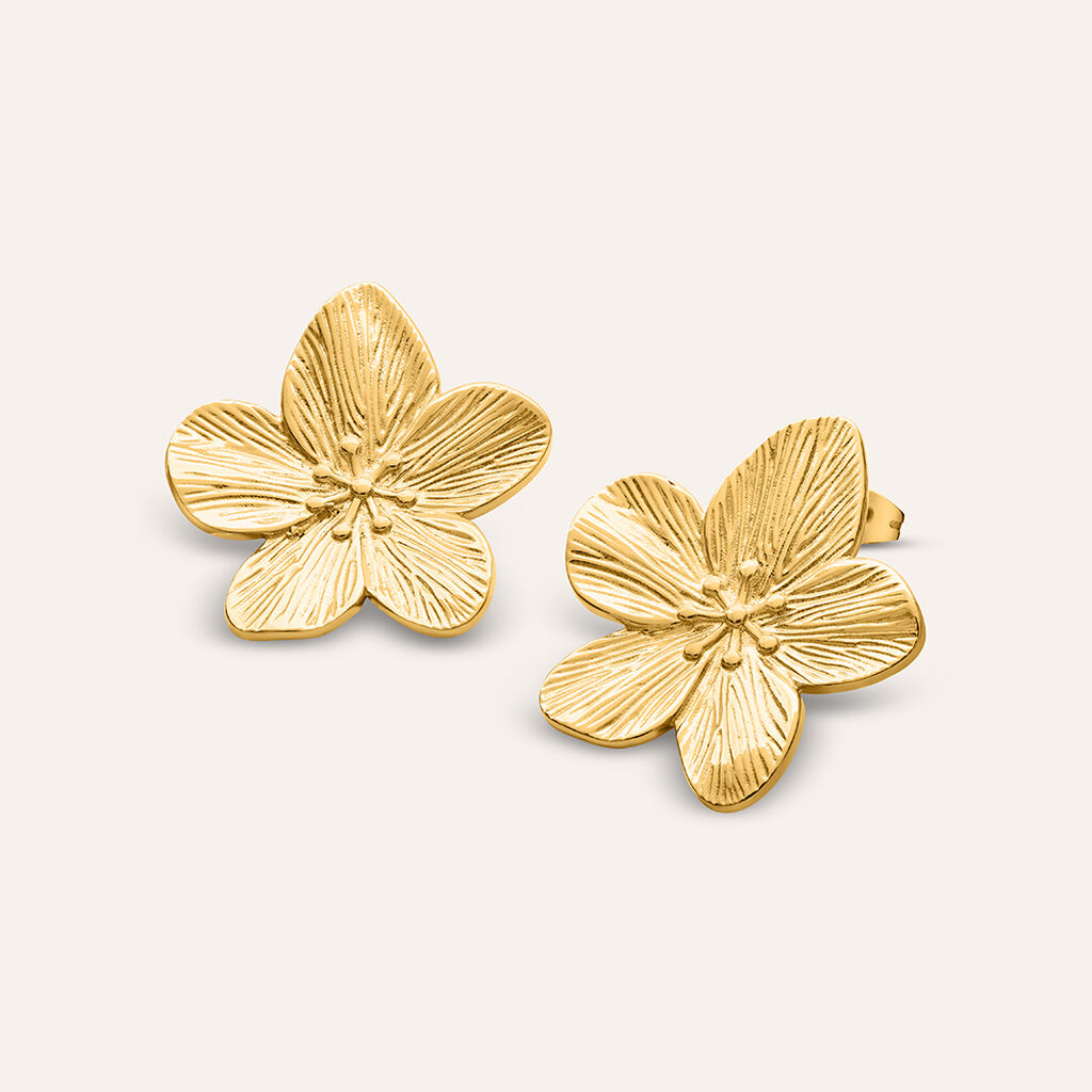 Orecchini Lobo Radiance Acciaio Dorato