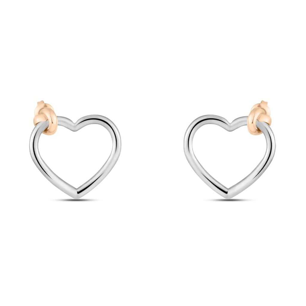 Orecchini Pendenti Sunrise Acciaio Bicolore Bianco / Rosa