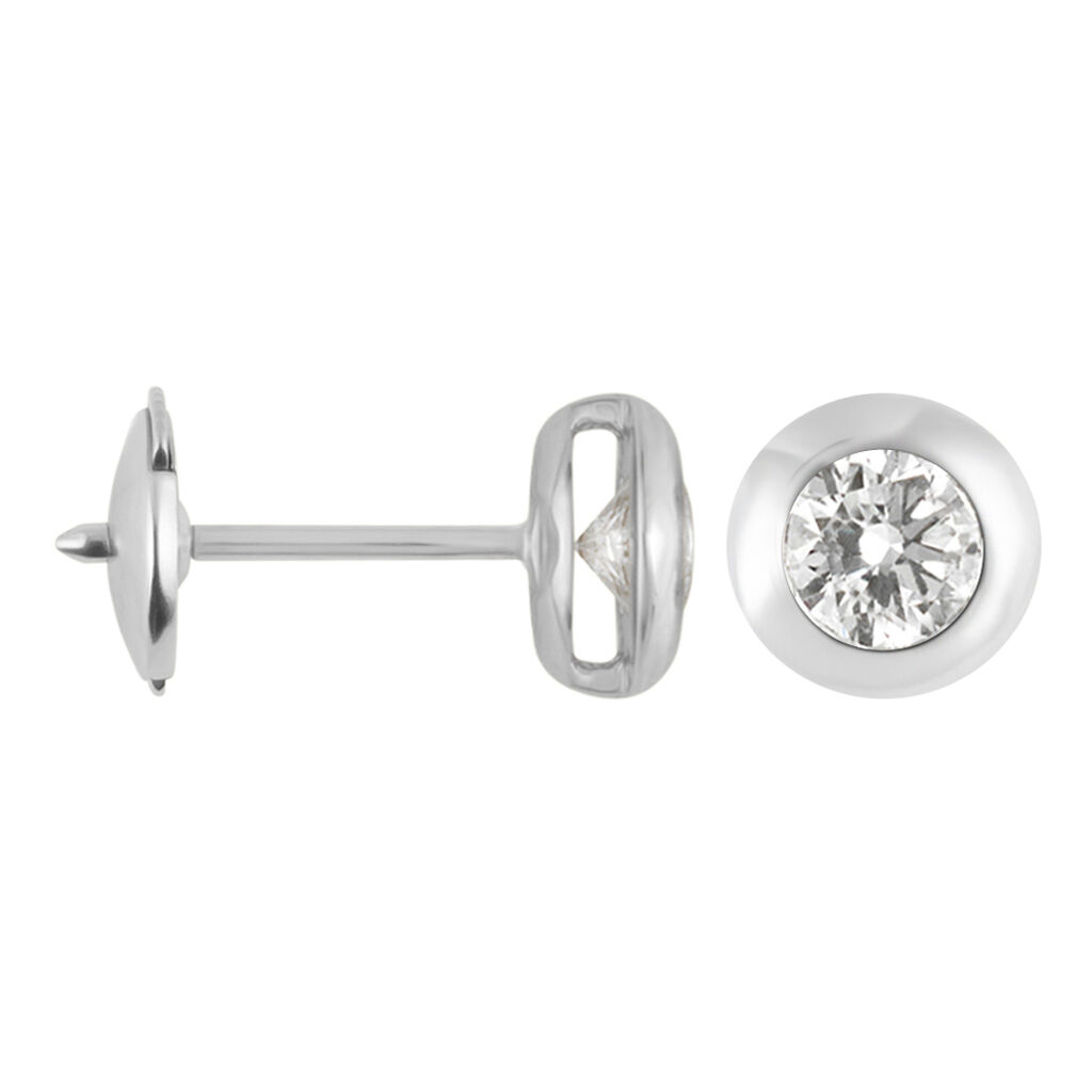 Orecchini Lobo Punto Luce Diamade Oro Bianco Diamante Lab-Grown - Orecchini a Lobo Donna | Stroili