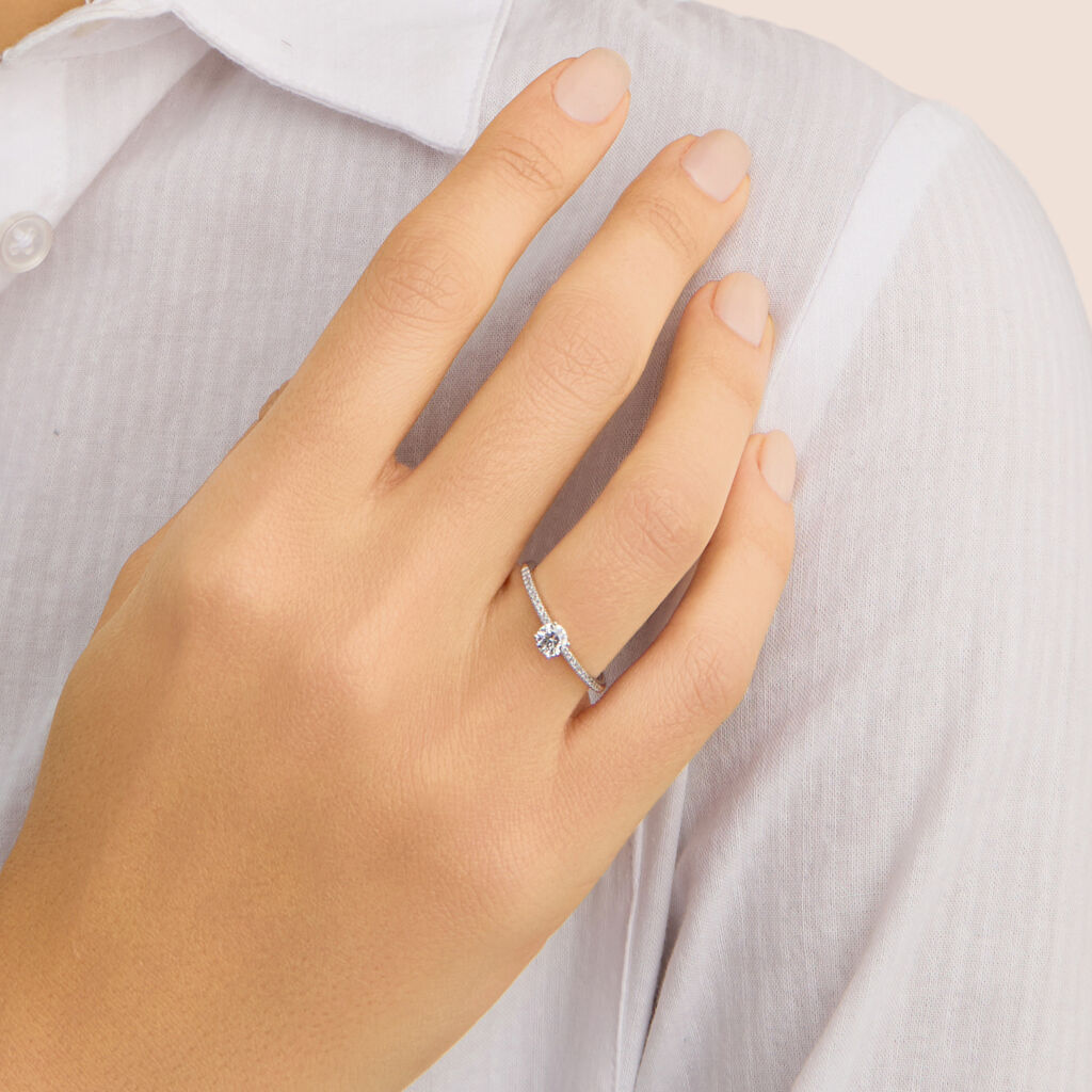 Anello Solitario Firmamenti Oro Bianco Diamante