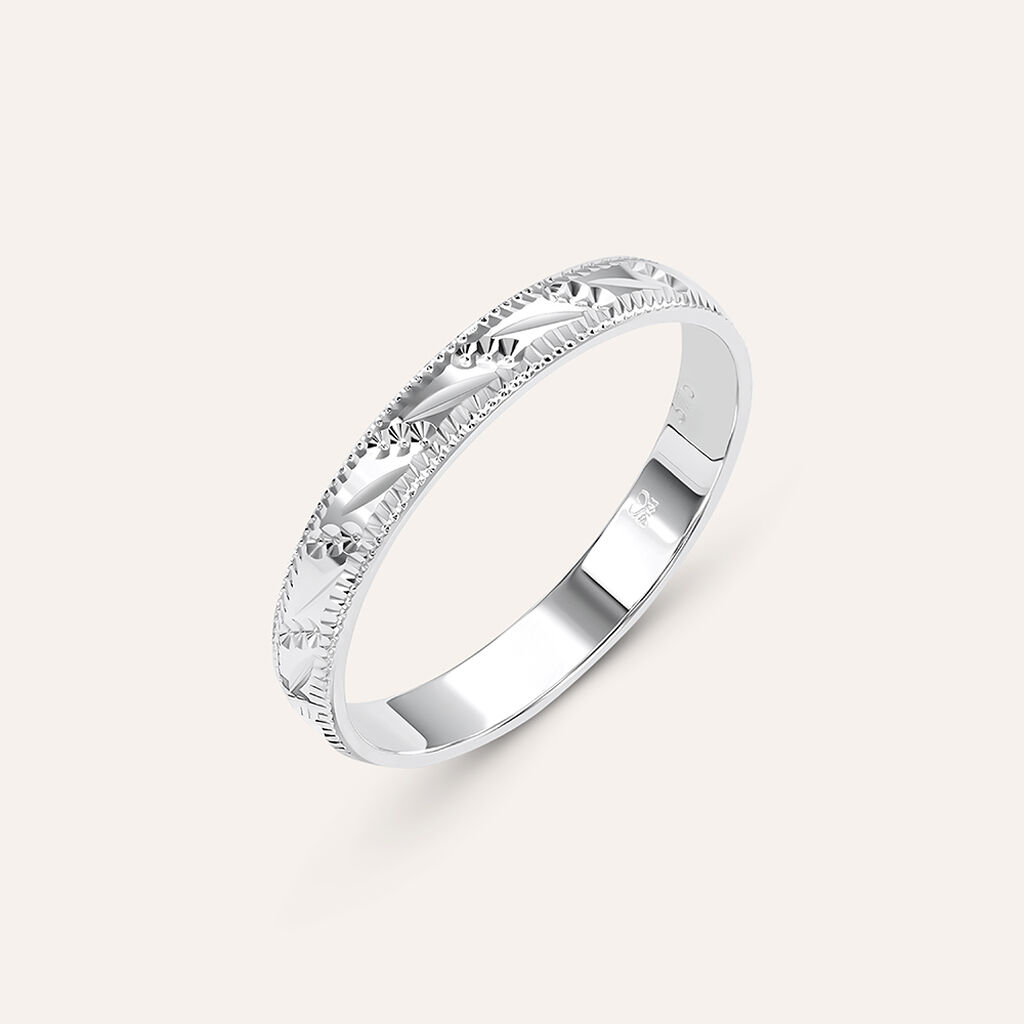 Fede Classica Diamantata 3 mm Oro Bianco