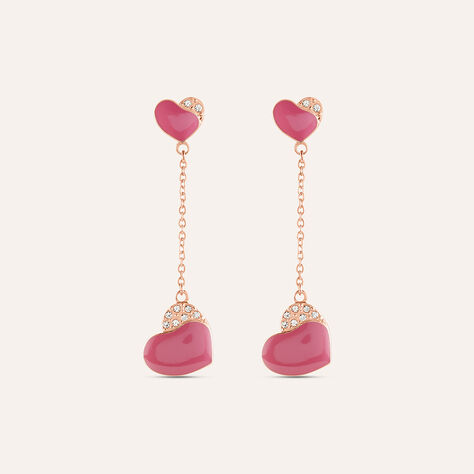 Orecchini Pendenti Lady Sweet Acciaio Rosa Cristallo - Orecchini Pendenti Donna | Stroili