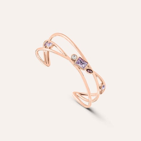 Bangle Violet Ottone Rosa Cristallo - Bracciali Rigidi Donna | Stroili