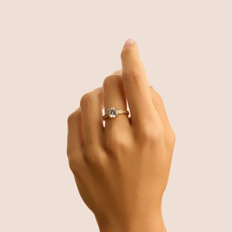 Anello Solitario Golden Dream Placcato Oro Giallo Cubic Zirconia - Anelli con Pietre Donna | Stroili