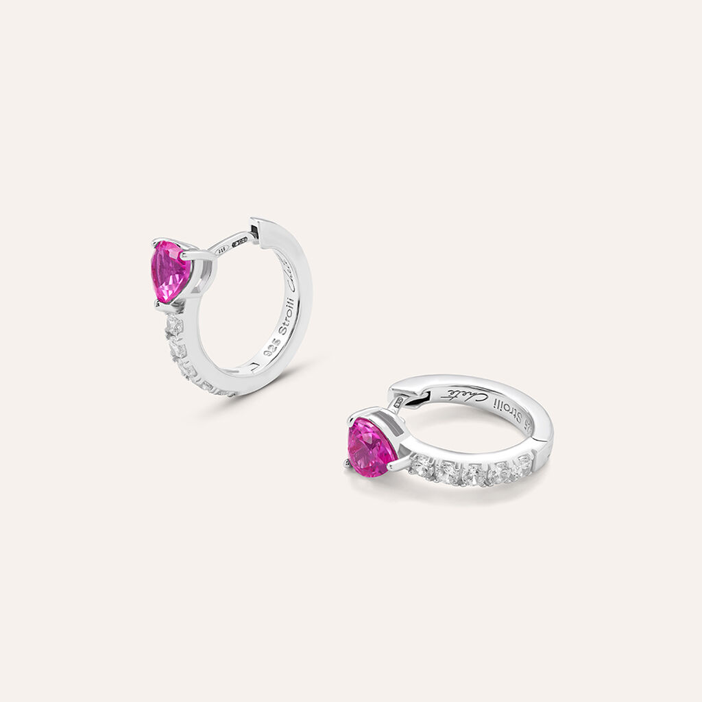 Orecchini A Cerchio Silver Elegance Argento Rodiato Cubic Zirconia