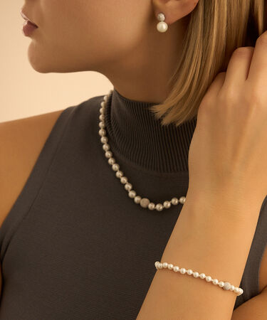 Bracciale Silver Pearls Argento Rodiato Perla sintetica