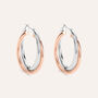 Orecchini A Cerchio Sunrise Acciaio Bicolore Bianco / Rosa