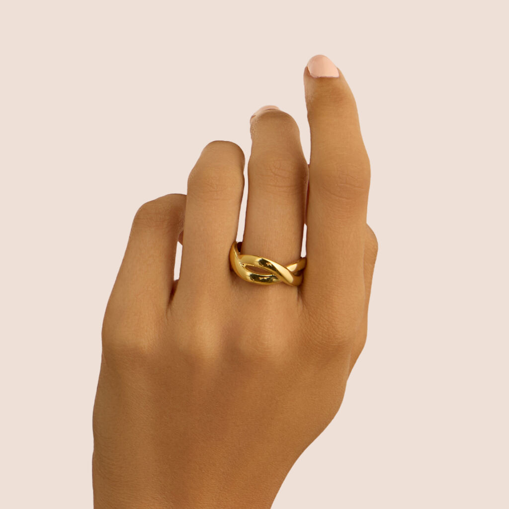 Anello Fascia Radiance Acciaio Dorato