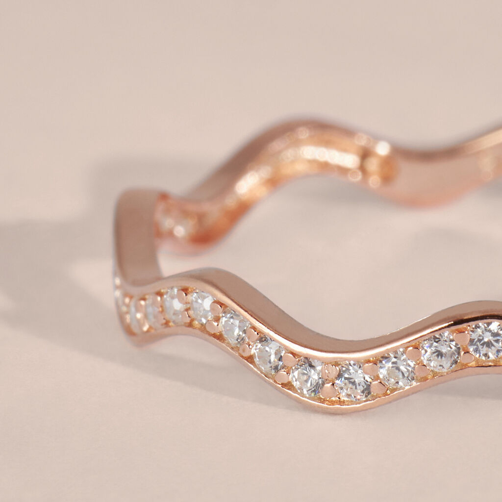 Anello Semi-eternity Silver Shine Argento Rosa Cubic Zirconia