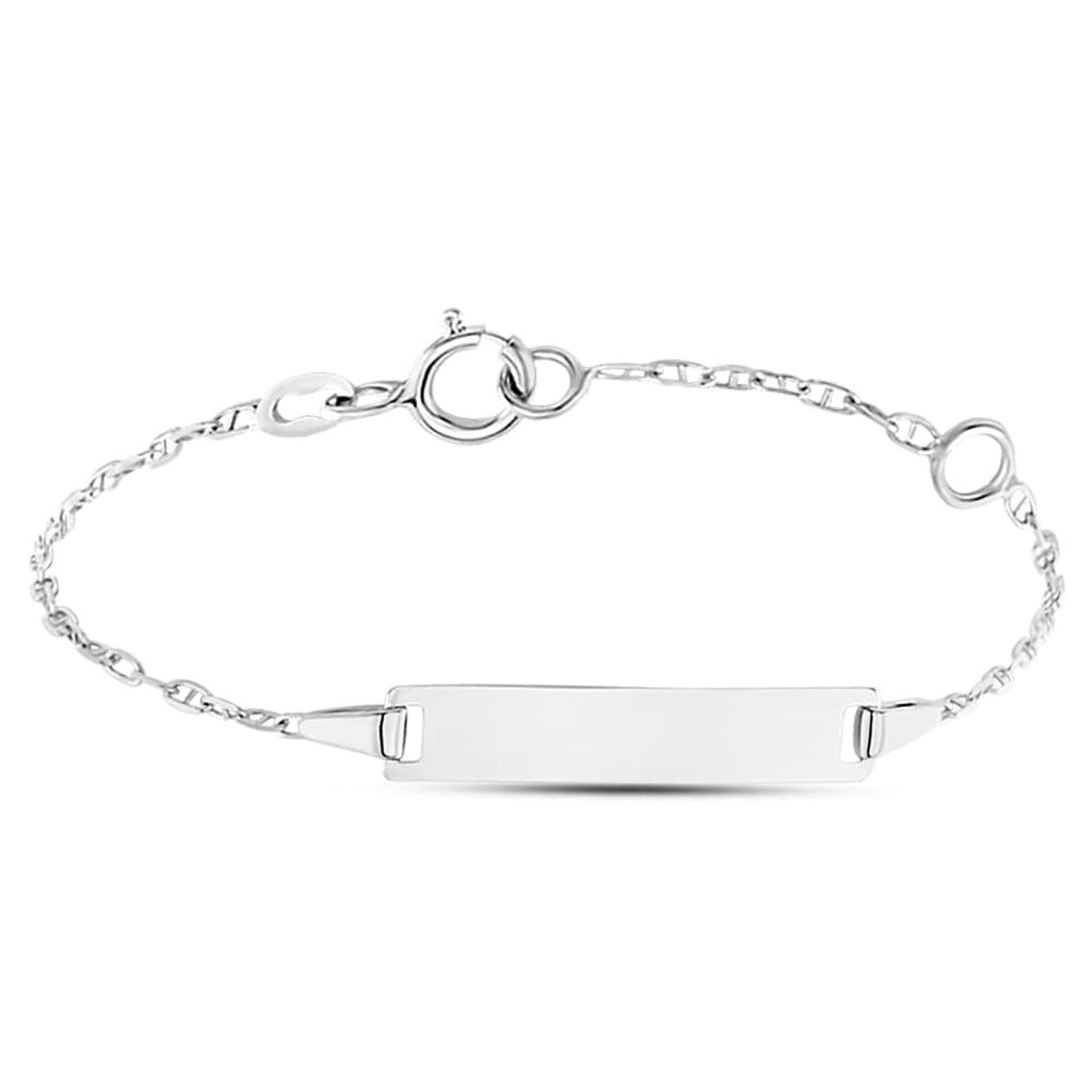 Bracciale Con Targhetta Holy Oro Bianco - Bracciali con Incisione Bambino | Stroili