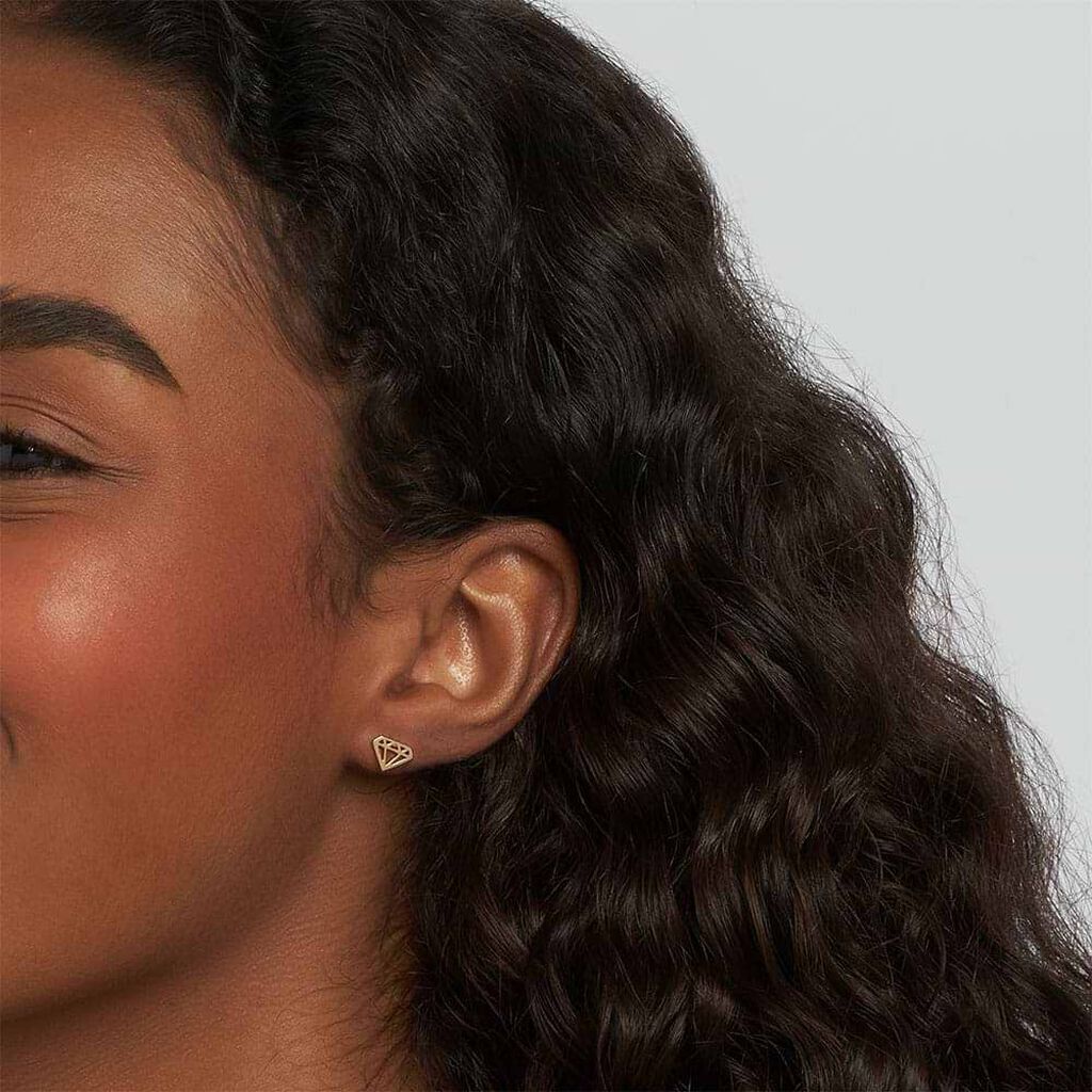 Orecchini a lobo a diamante placcato oro