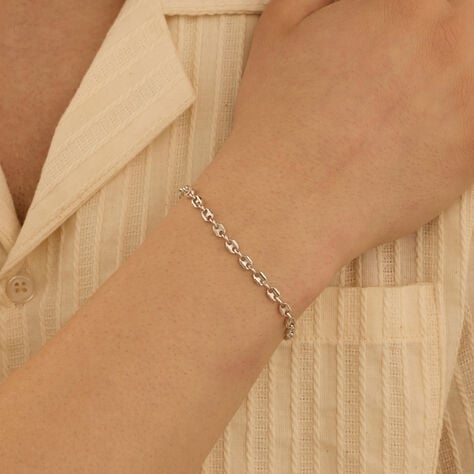 Bracciale Catena Gentleman Argento Rodiato - Bracciali Uomo | Stroili