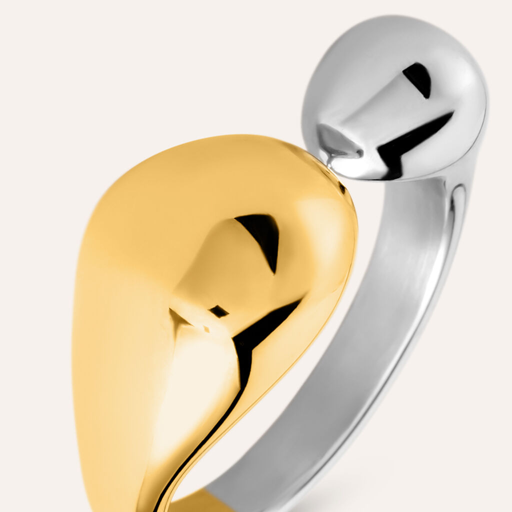 Anello Contrarie Radiance Acciaio Bicolore