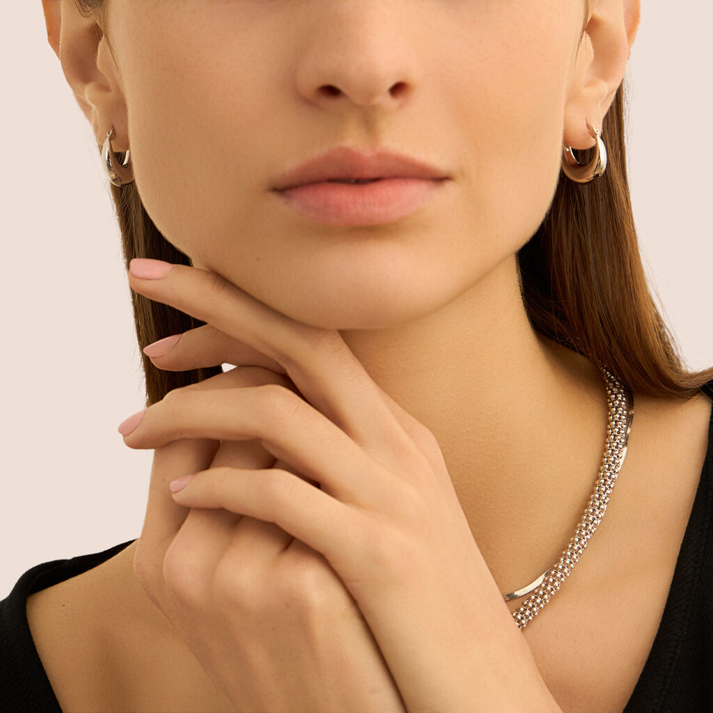 Orecchini A Cerchio Silver Collection Argento Rodiato