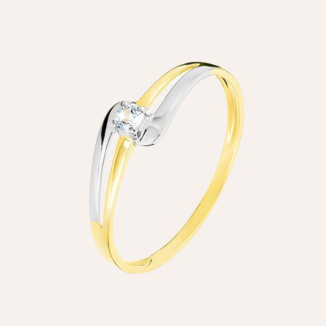 Anello Solitario Amélie Oro Bicolore Topazio - Anelli con Pietre Donna | Stroili
