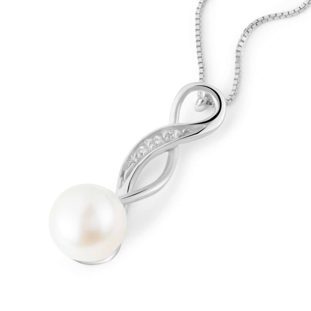 Collana Gold Pearls Oro Bianco Perla D'Acqua Dolce Diamante - Collane Donna | Stroili