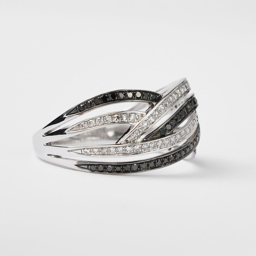 Anello Fascia Sophia Oro Bianco Diamante - Anelli a Fascia Larga Donna | Stroili