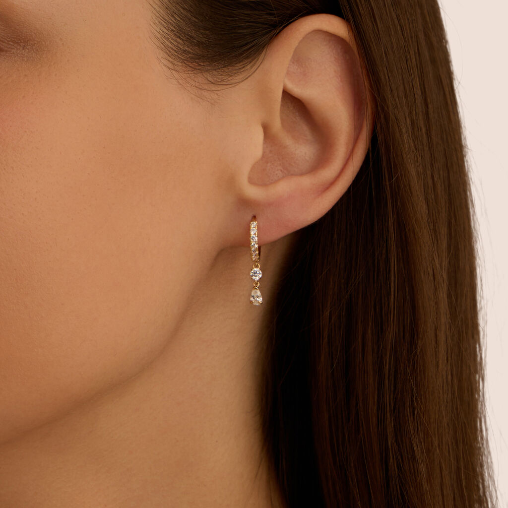 Orecchini A Cerchio Toujours Oro Giallo Cubic Zirconia - Orecchini a Cerchio Donna | Stroili