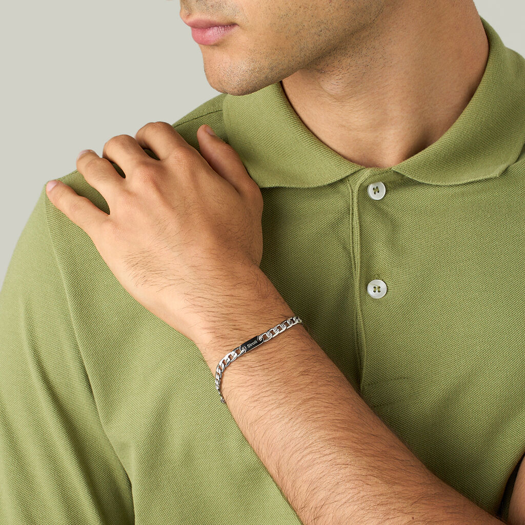 Bracciale Con Targhetta Man Code Acciaio - Bracciali Uomo | Stroili