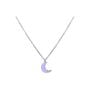 Girocollo con ciondolo luna lilla in acciaio e strass