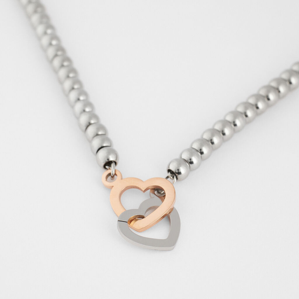 Bracciale Lady Chic Acciaio Bicolore Bianco / Rosa - Bracciali Love Donna | Stroili