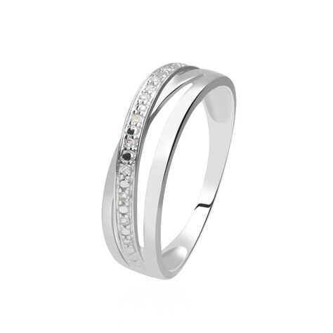 Anello Fascia Sophia Oro Bianco Diamante - Anelli a Fascia Larga Donna | Stroili