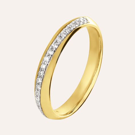 Fede Comoda Semi-eternity 3 mm Oro Giallo Diamante - Anelli con Incisione Donna | Stroili
