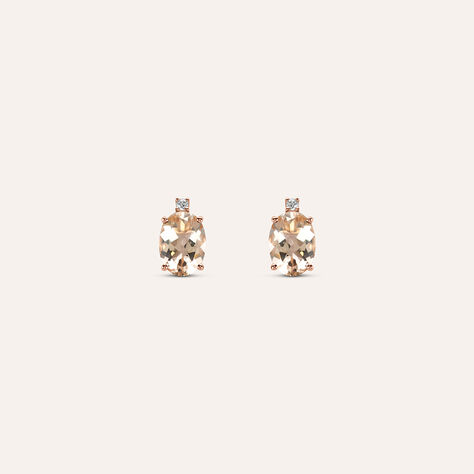 Orecchini Lobo Punto Luce Jasmine Oro Rosa Morganite Diamante - Orecchini a Lobo Donna | Stroili