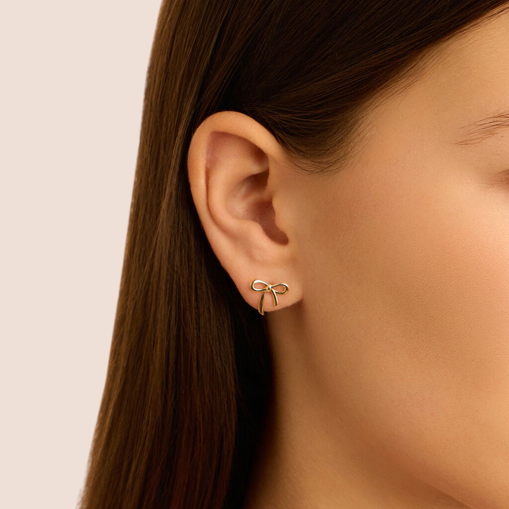 Orecchini Lobo Fiocco Bon Ton Oro Giallo