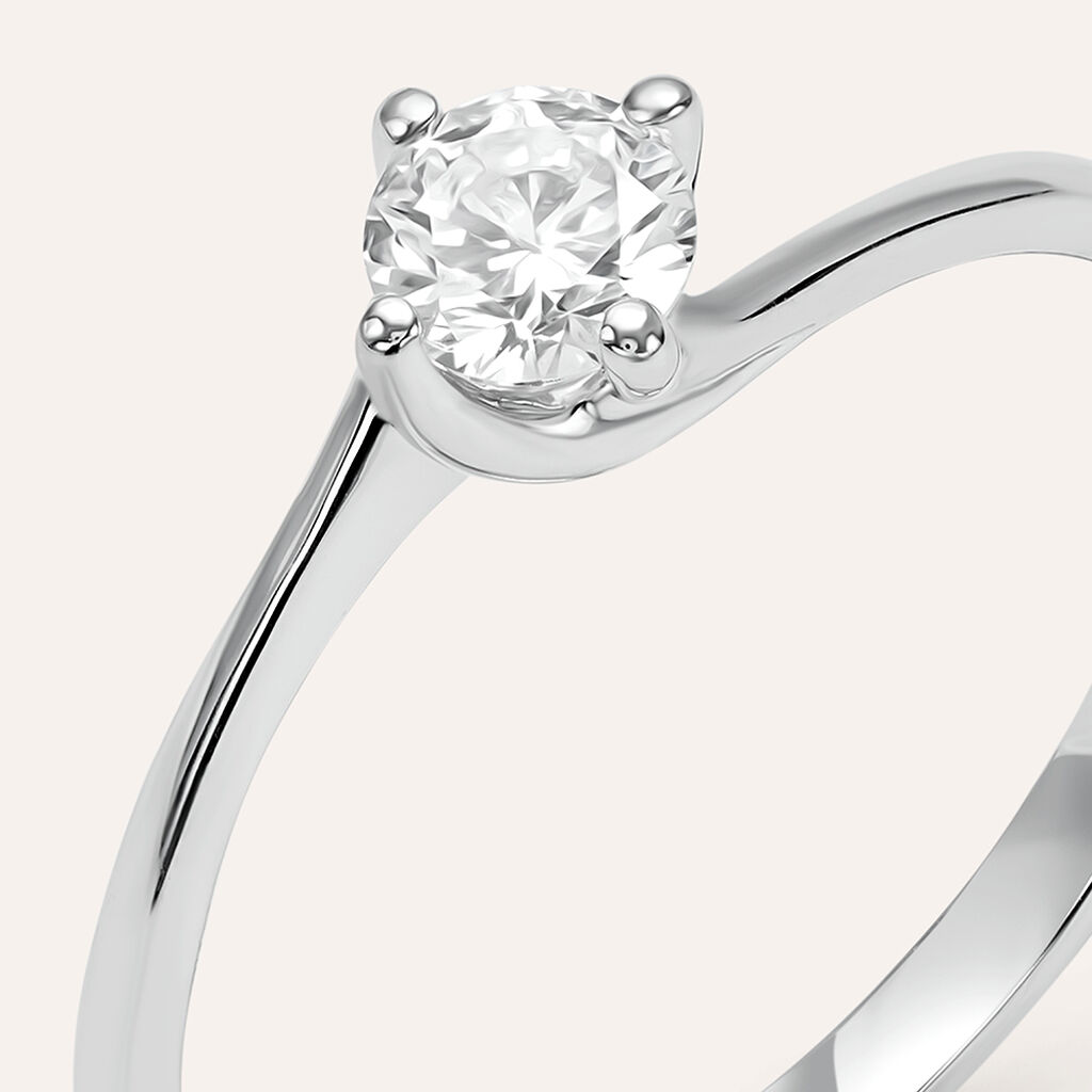 Anello Solitario Valentino Firmamenti Oro Bianco Diamante