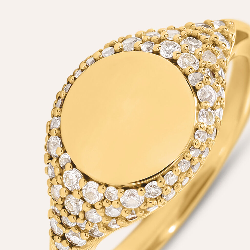 Anello Chevalier Silver Glow Argento Dorato Cubic Zirconia