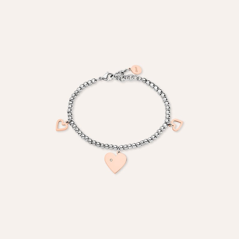 Bracciale Sunrise Acciaio Bicolore Bianco / Rosa Cristallo - Bracciali con Incisione Donna | Stroili