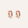 Orecchini A Cerchio Silver Rainbow Argento Rosa Cubic Zirconia