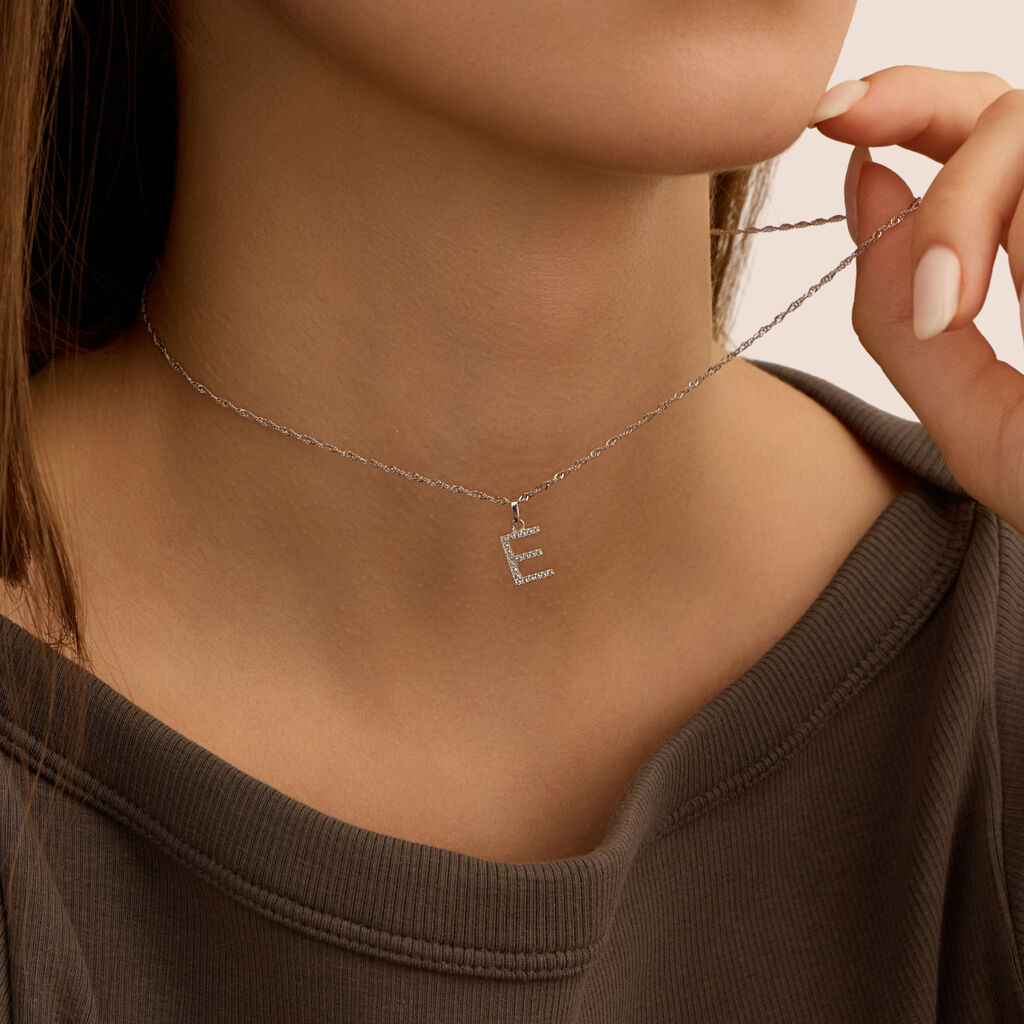 Pendente Poème Oro Bianco Cubic Zirconia - Ciondoli Donna | Stroili