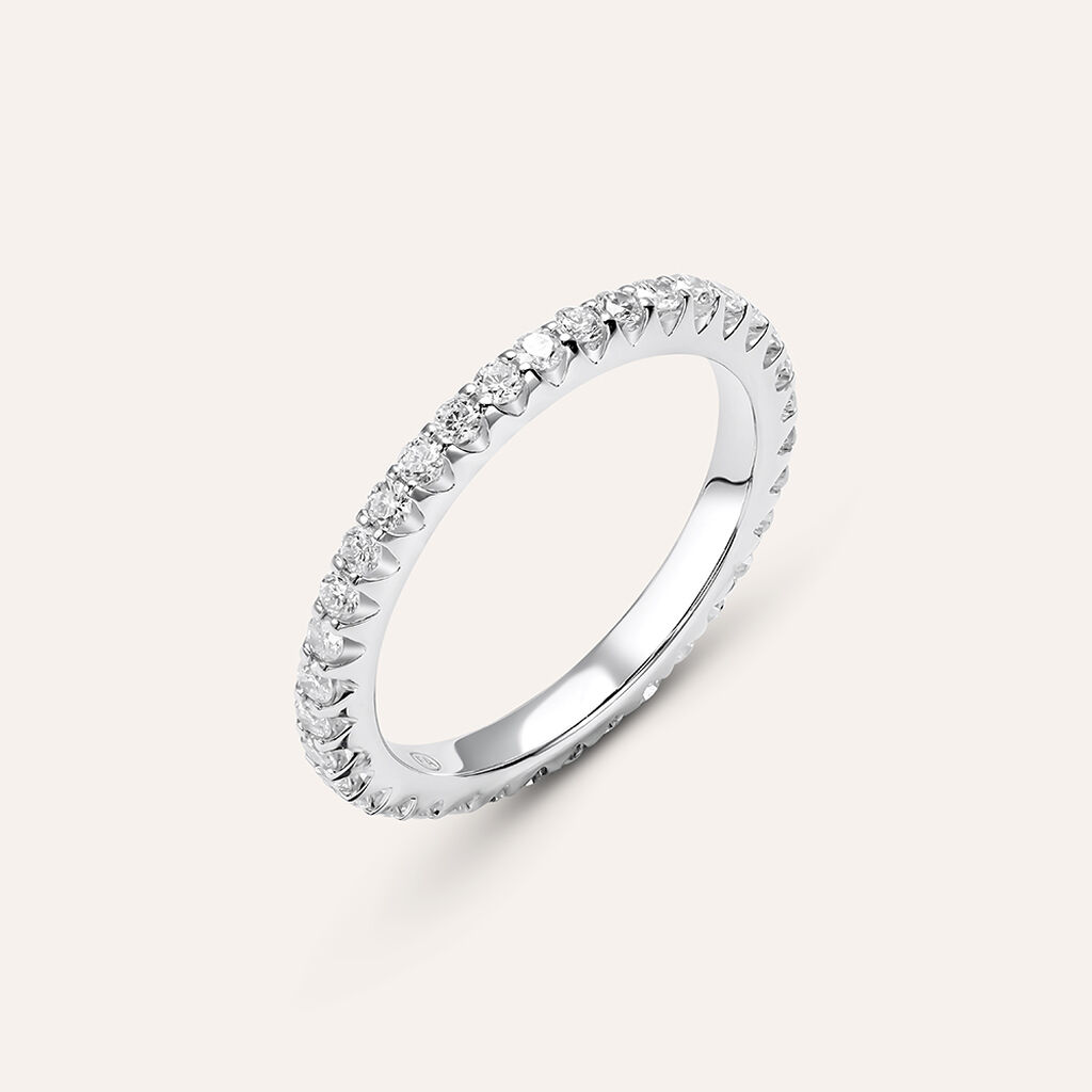 Fede Classica Eternity 2.4 mm Oro Bianco Diamante