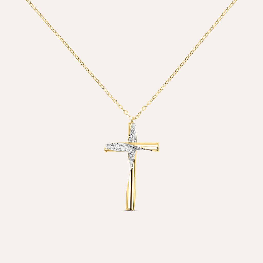 Collana Christelle Oro Giallo Cristallo