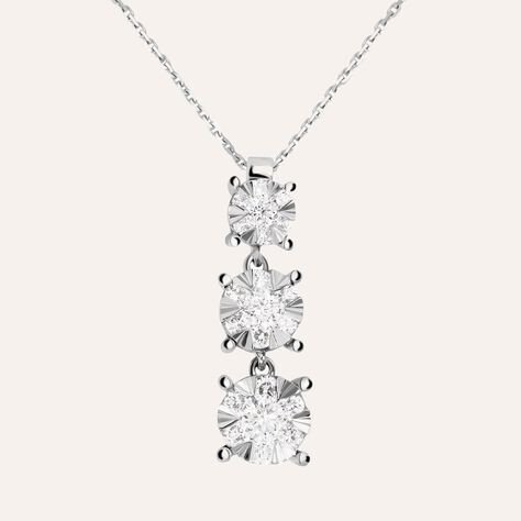 Collana Trilogy Petali Oro Bianco Diamante - Collane Donna | Stroili