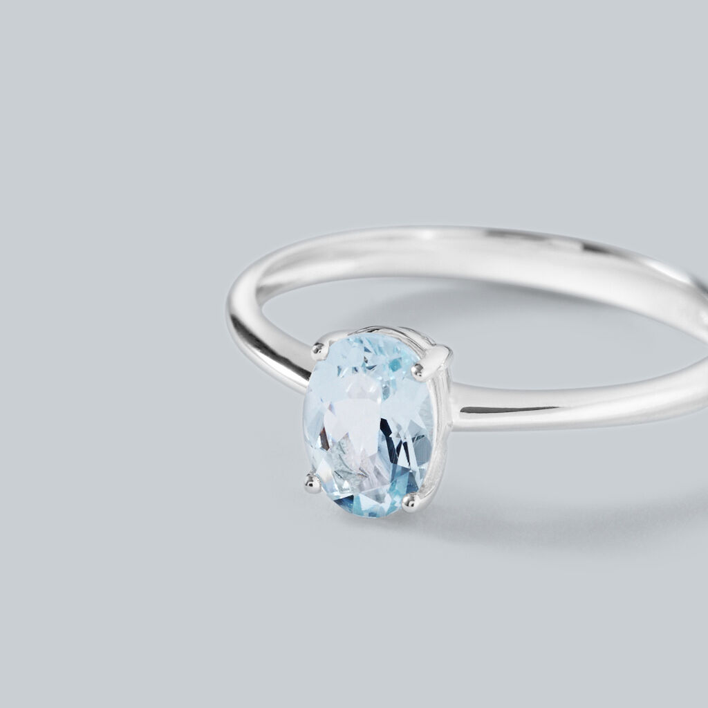 Orecchini A Leva In Acquamarina Blu 1.32 Ct – Argento 925 Placcato Oro Bianco