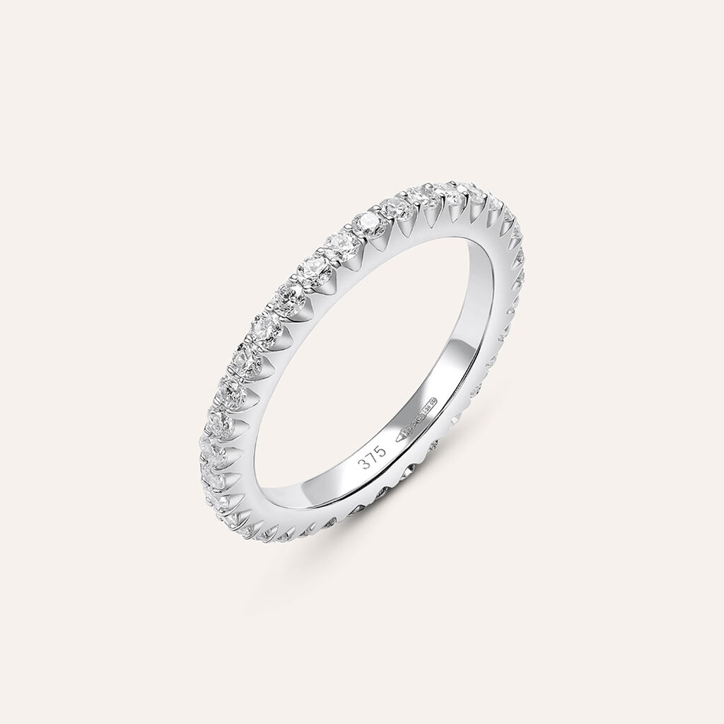 Fede Classica Eternity 2.5 mm Oro Bianco Diamante - Anelli con Incisione Donna | Stroili
